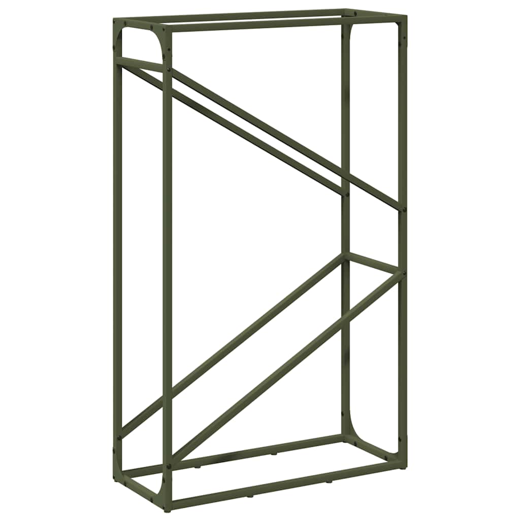 vidaXL Firewood Rack Olive Green 60x25x100 cm Cold-rolled steel 2