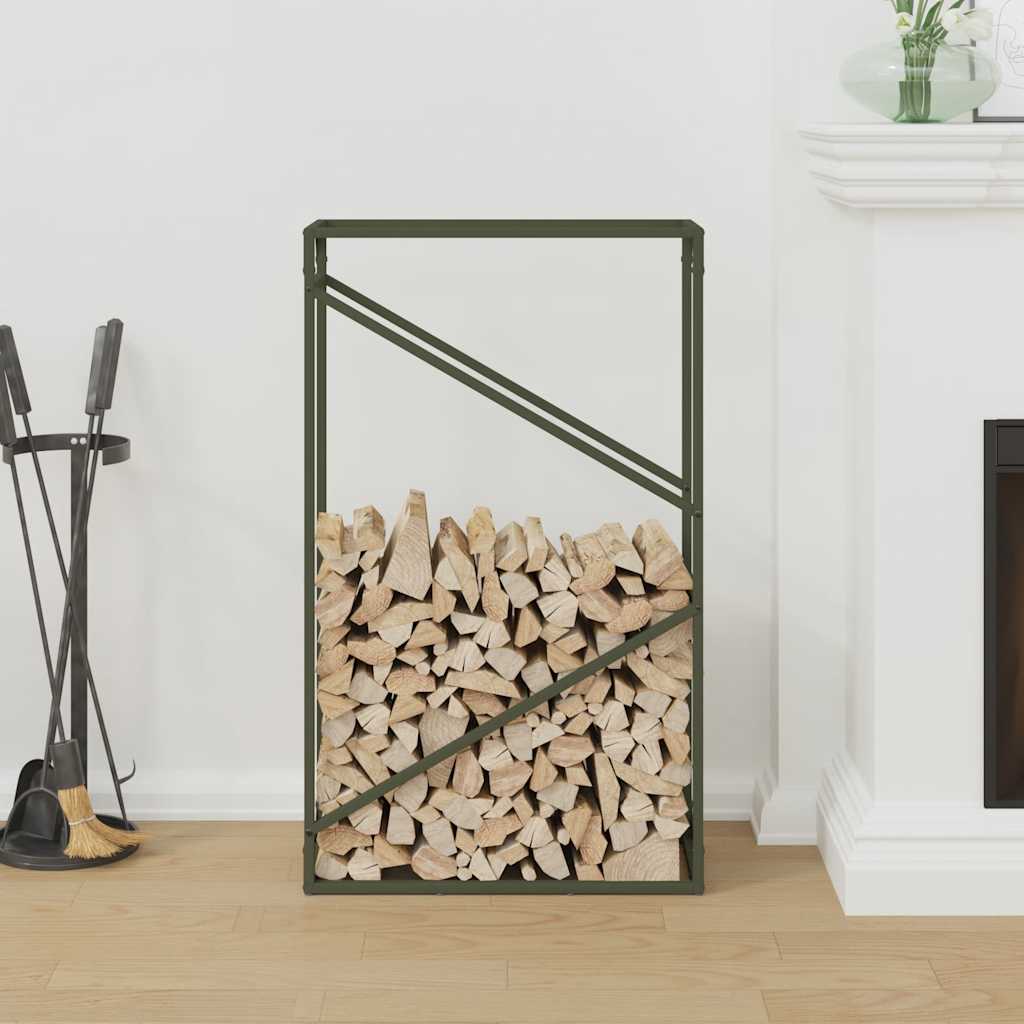 vidaXL Firewood Rack Olive Green 60x25x100 cm Cold-rolled steel 3