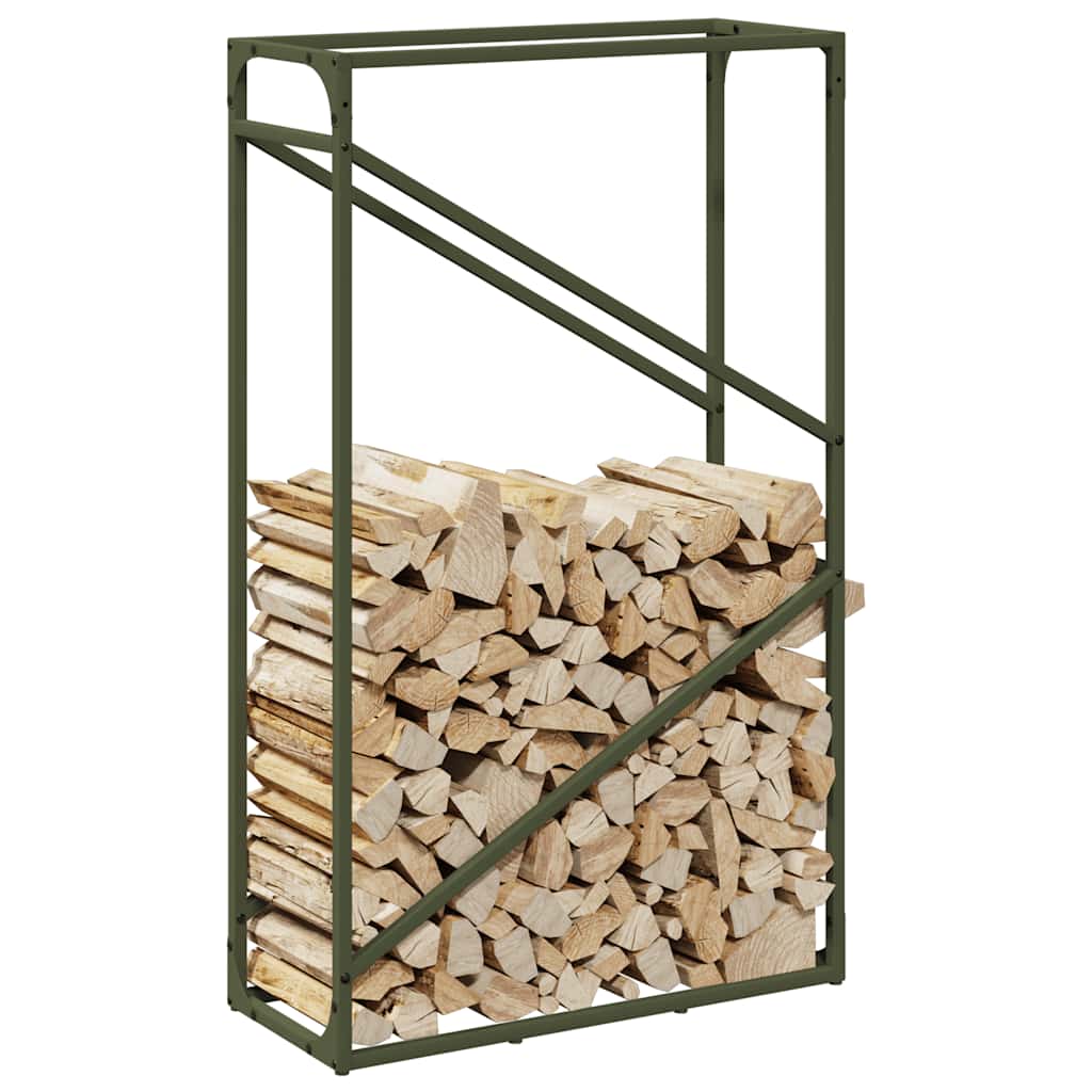 vidaXL Firewood Rack Olive Green 60x25x100 cm Cold-rolled steel 4