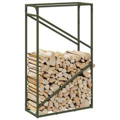 vidaXL Firewood Rack Olive Green 60x25x100 cm Cold-rolled steel 4