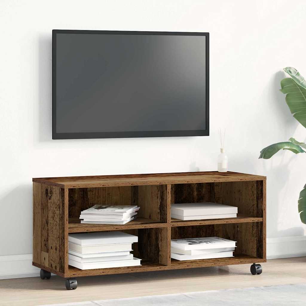 vidaXL TV Cabinet with Castors 90x35x35 cm Engineered Wood