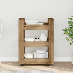 vidaXL Kitchen Trolley Artisan Oak 60 x 45 x 80 cm Engineered Wood 4