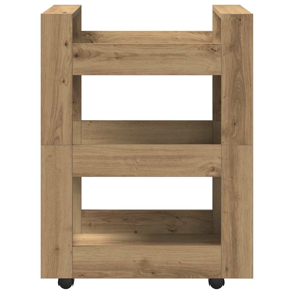 vidaXL Kitchen Trolley Artisan Oak 60 x 45 x 80 cm Engineered Wood 5