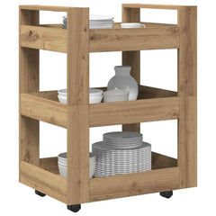 vidaXL Kitchen Trolley Artisan Oak 60 x 45 x 80 cm Engineered Wood 3