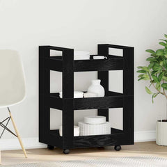 vidaXL Kitchen Trolley Black Oak 60 x 45 x 80 cm Engineered Wood 1
