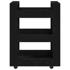 vidaXL Kitchen Trolley Black Oak 60 x 45 x 80 cm Engineered Wood 5