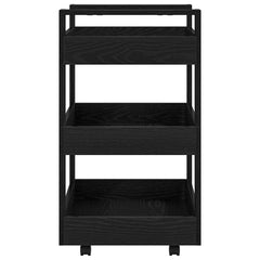 vidaXL Kitchen Trolley Black Oak 60 x 45 x 80 cm Engineered Wood 6
