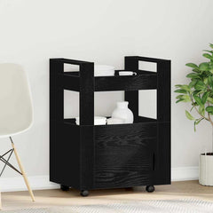 vidaXL Kitchen Trolley Black oak 60 x 45 x 80 cm Engineered Wood 1