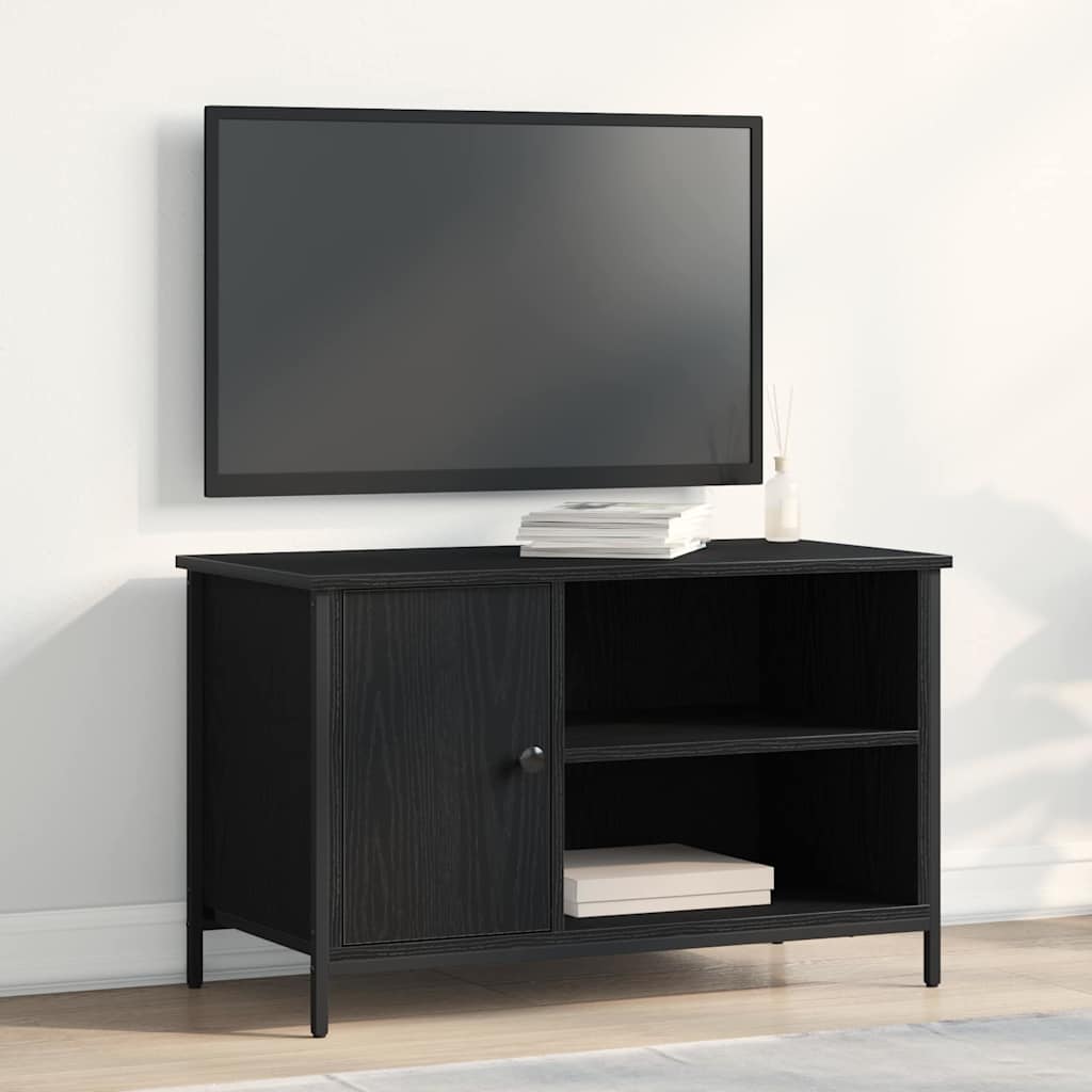 vidaXL TV Cabinet 80 x 40 x 50 cm Black oak Engineered wood 1