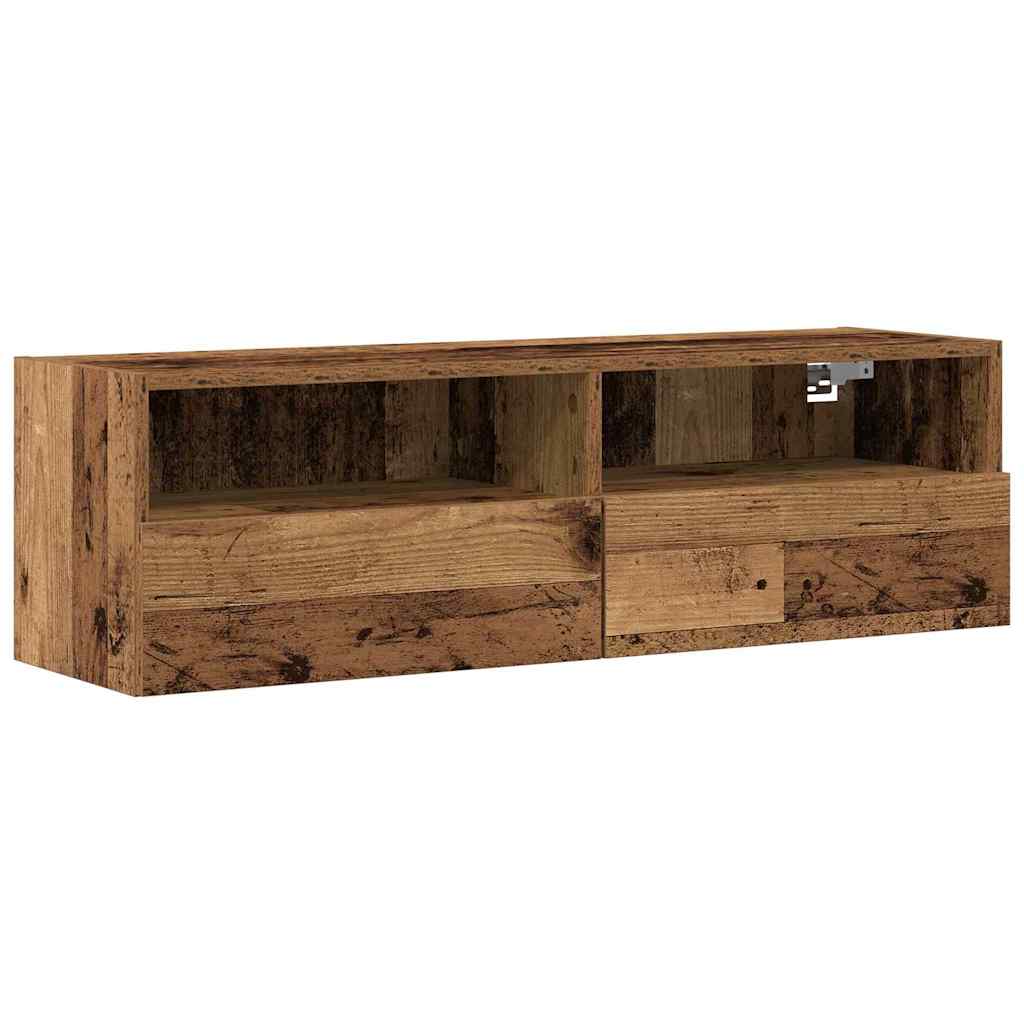 vidaXL TV Wall Cabinet 100 x 30 x 30 cm Old wood Engineered Wood 2