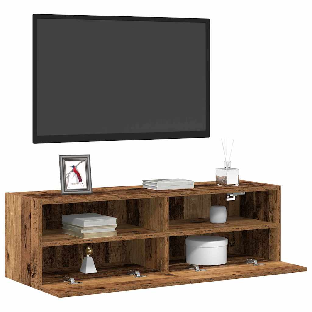 vidaXL TV Wall Cabinet 100 x 30 x 30 cm Old wood Engineered Wood 3