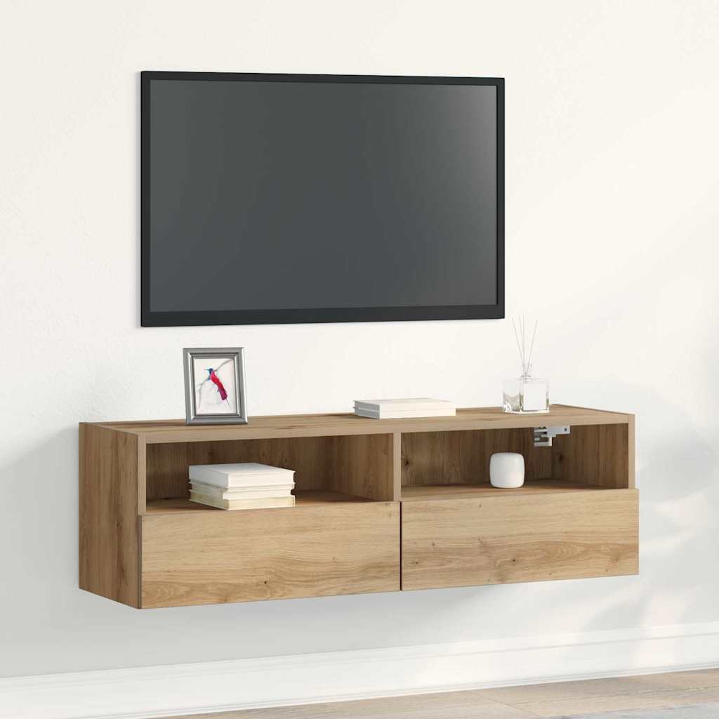 vidaXL TV Wall Cabinet 100 x 30 x 30 cm Artisan oak Engineered Wood 1