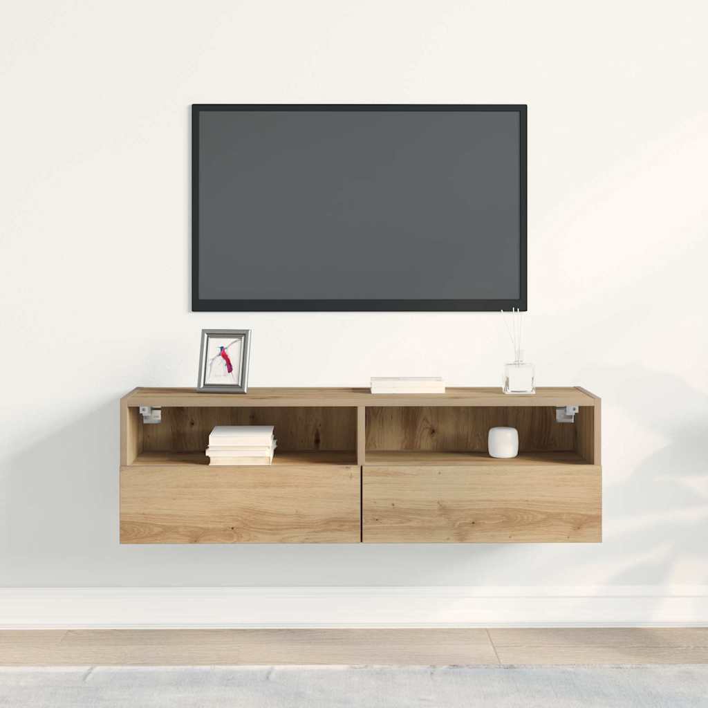 vidaXL TV Wall Cabinet 100 x 30 x 30 cm Artisan oak Engineered Wood 4