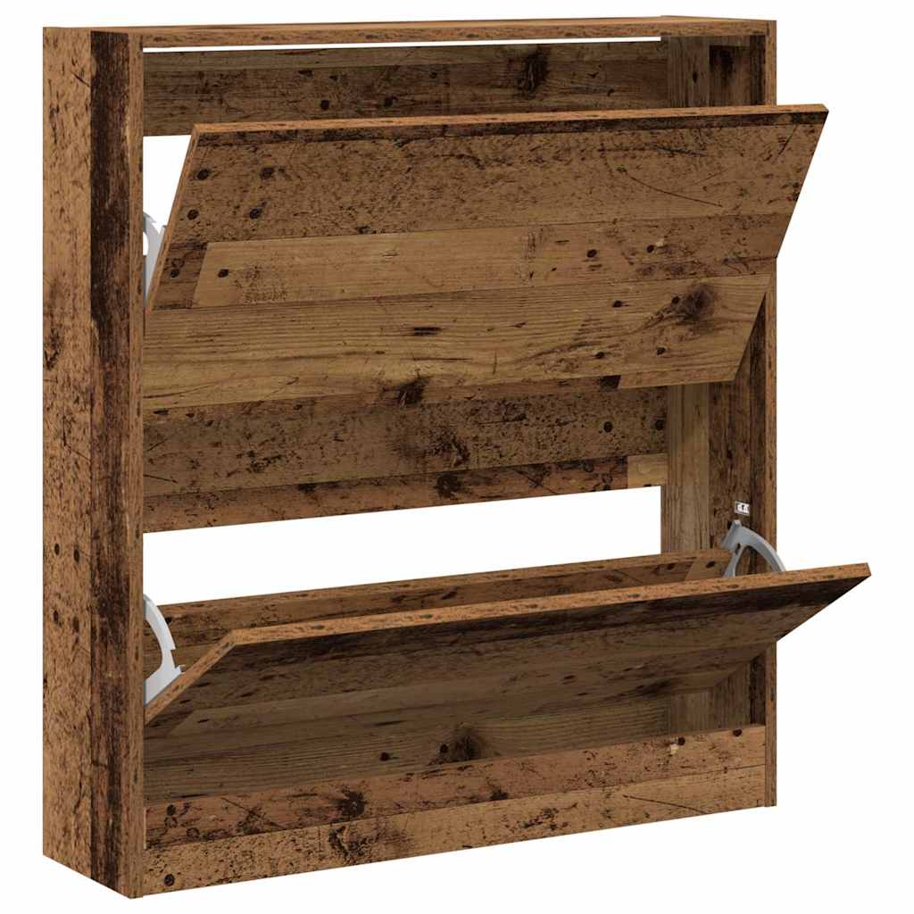 vidaXL Shoe Cabinet 80 x 21 x 87.5 cm Engineered Wood Old Wood 5