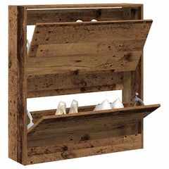 vidaXL Shoe Cabinet 80 x 21 x 87.5 cm Engineered Wood Old Wood 3