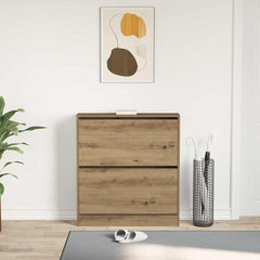 vidaXL Shoe Cabinet 80 x 21 x 87.5 cm Engineered Wood Smoked Oak 4
