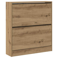 vidaXL Shoe Cabinet 80 x 21 x 87.5 cm Engineered Wood Smoked Oak 2