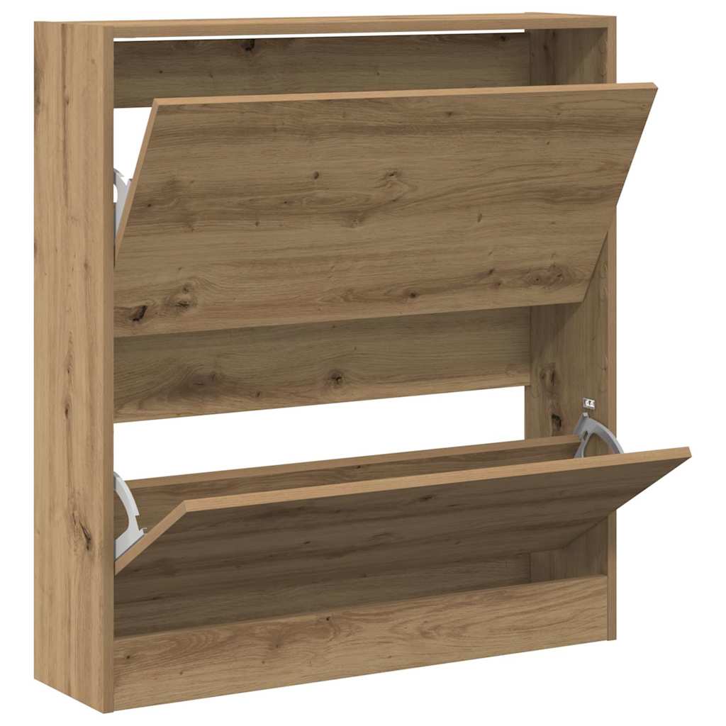 vidaXL Shoe Cabinet 80 x 21 x 87.5 cm Engineered Wood Smoked Oak 5