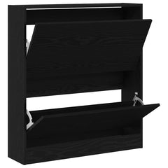 vidaXL Shoe Cabinet 80 x 21 x 87.5 cm Engineered Wood Black Oak 5