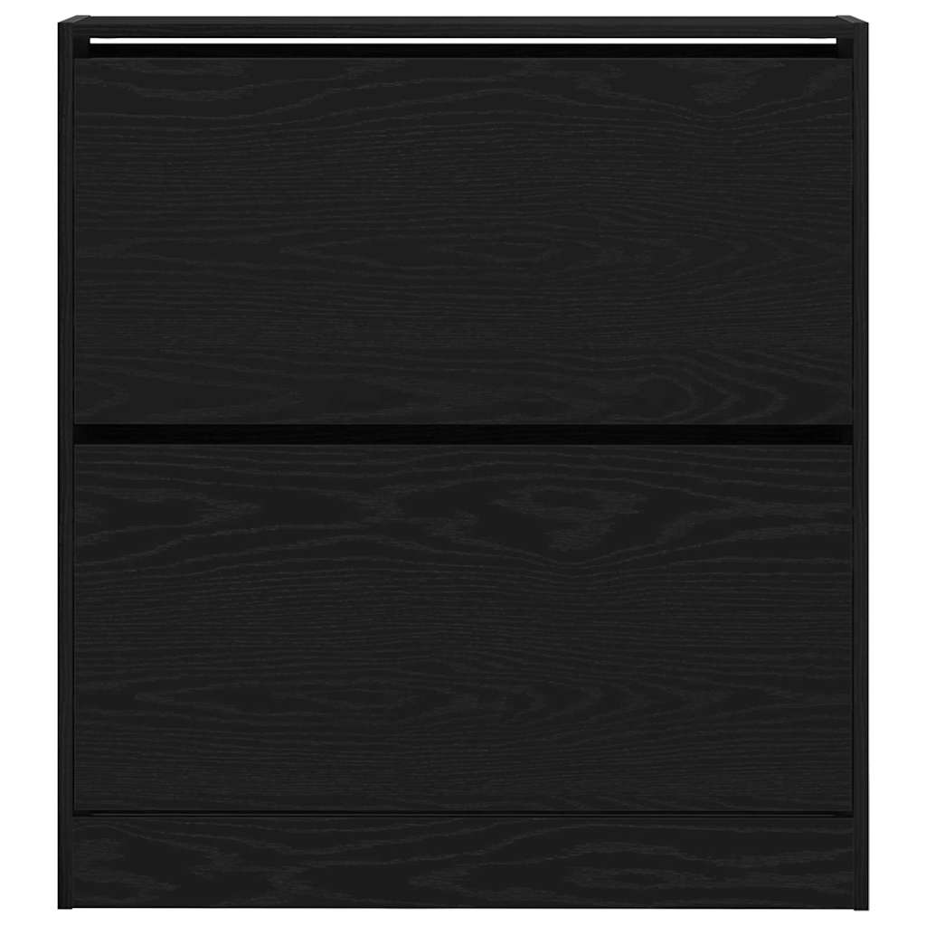 vidaXL Shoe Cabinet 80 x 21 x 87.5 cm Engineered Wood Black Oak 6