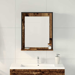 vidaXL Mirror Old wood 50 x 12 x 60 cm Glass and Engineered Wood 4