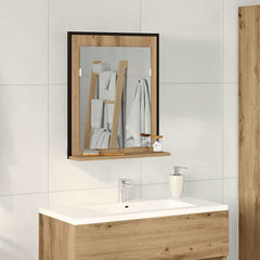 vidaXL Mirror Artisan oak 50 x 12 x 60 cm Glass and Engineered Wood 1