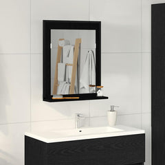 vidaXL Mirror Black oak 50 x 12 x 60 cm Glass and Engineered Wood 1