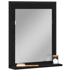 vidaXL Mirror Black oak 50 x 12 x 60 cm Glass and Engineered Wood 3