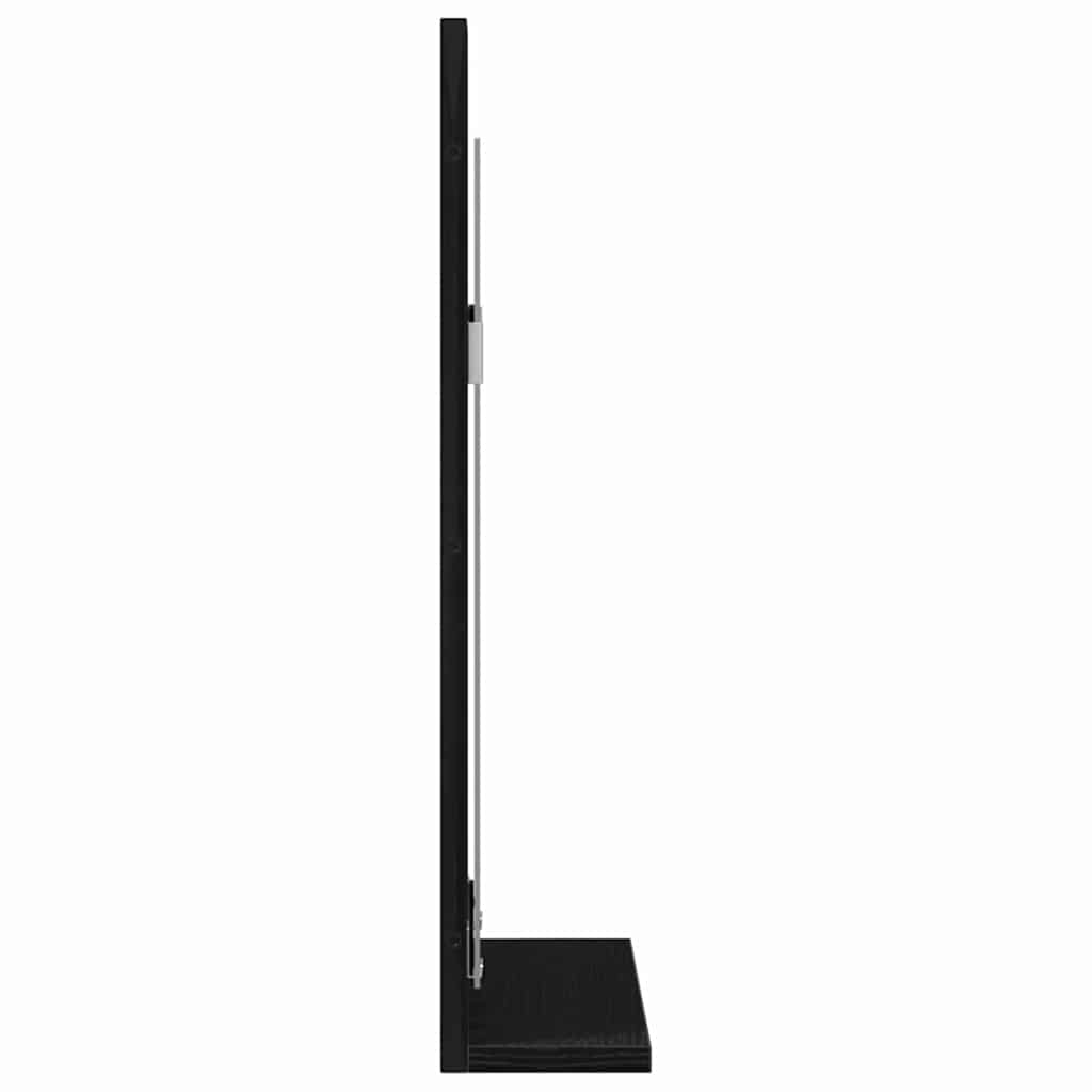 vidaXL Mirror Black oak 50 x 12 x 60 cm Glass and Engineered Wood 6