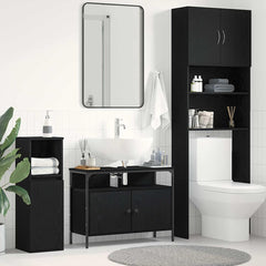 vidaXL Bathroom Sink Cabinet Black oak 80 x 30 x 60 cm Engineered Wood 1