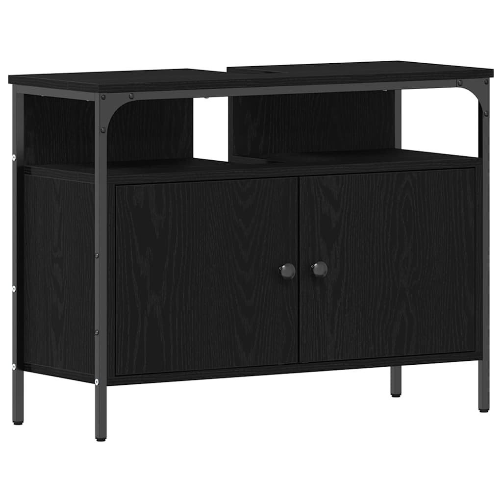 vidaXL Bathroom Sink Cabinet Black oak 80 x 30 x 60 cm Engineered Wood 2