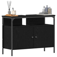 vidaXL Bathroom Sink Cabinet Black oak 80 x 30 x 60 cm Engineered Wood 3