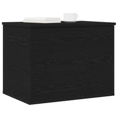 Storage Box 60x42x46 cm Engineered Wood Depth 42 cm Width 60 cm Black oak