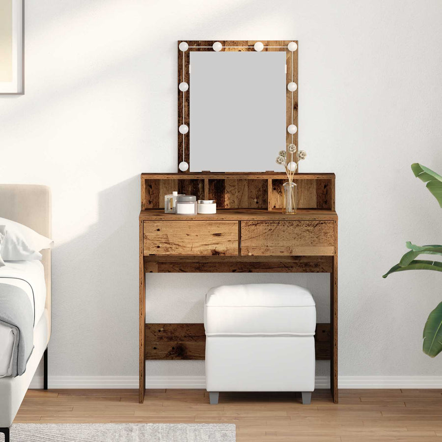 vidaXL Dressing Table Old Wood 80 x 41 x 144.5 cm Engineered Wood 1