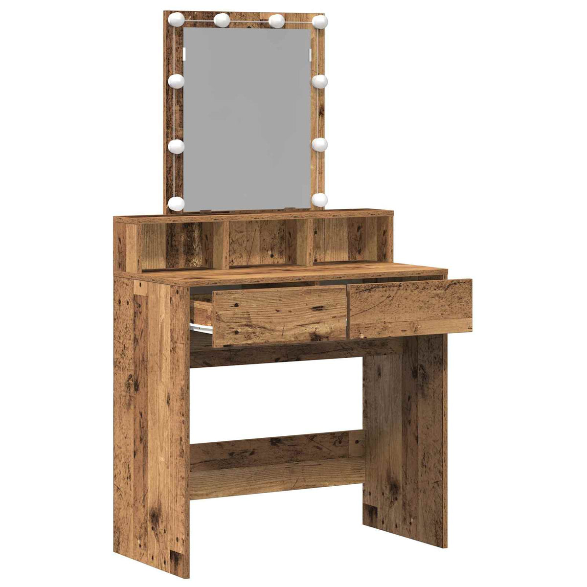 vidaXL Dressing Table Old Wood 80 x 41 x 144.5 cm Engineered Wood 6