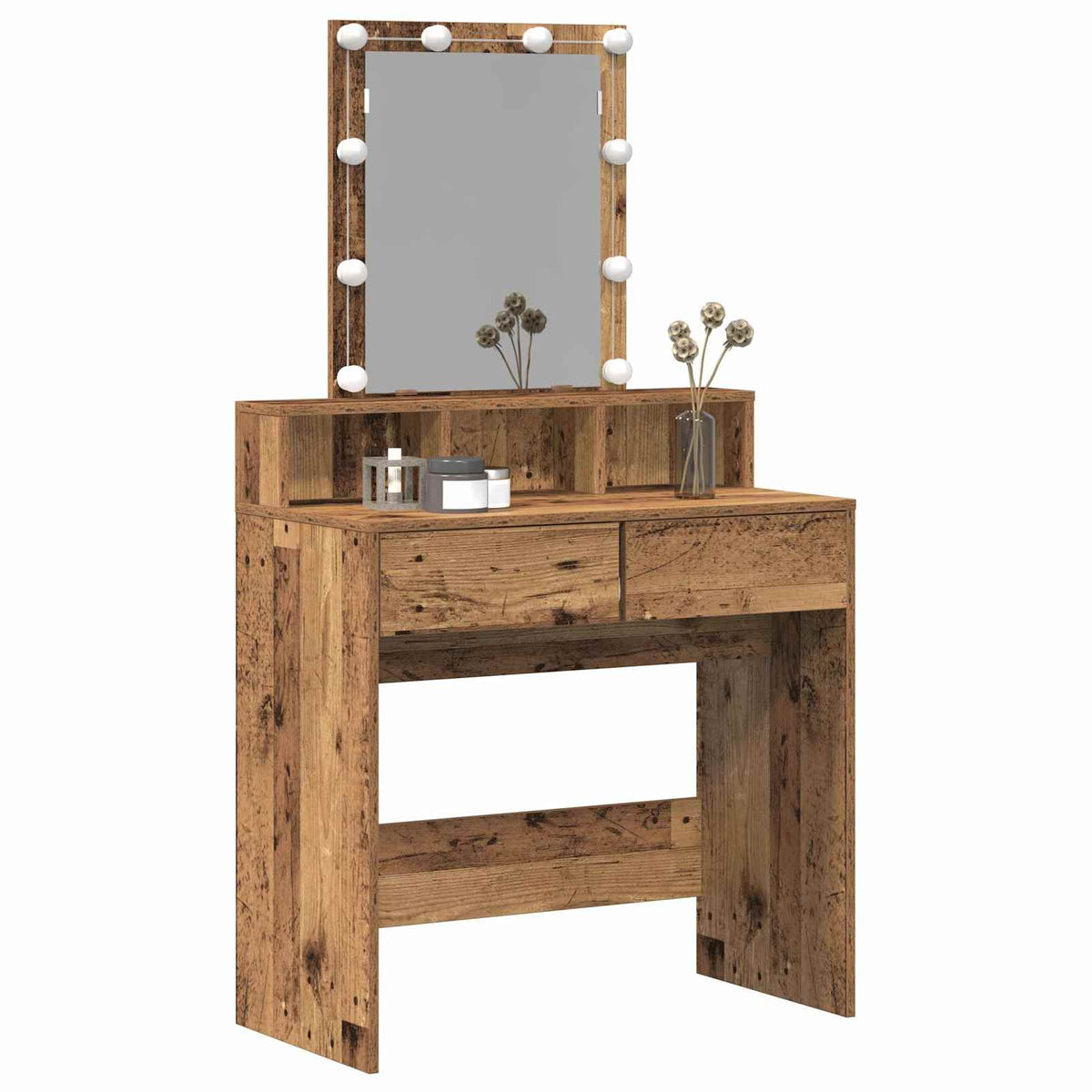 vidaXL Dressing Table Old Wood 80 x 41 x 144.5 cm Engineered Wood 3