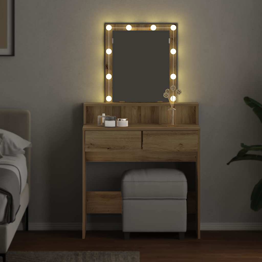 vidaXL Dressing Table Artisan oak 80 x 41 x 144.5 cm Engineered Wood 4