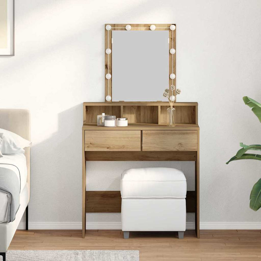 vidaXL Dressing Table Artisan oak 80 x 41 x 144.5 cm Engineered Wood 1