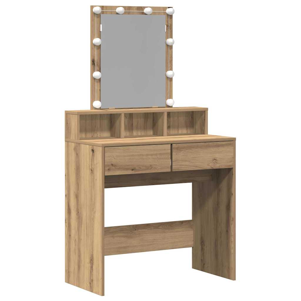 vidaXL Dressing Table Artisan oak 80 x 41 x 144.5 cm Engineered Wood 2