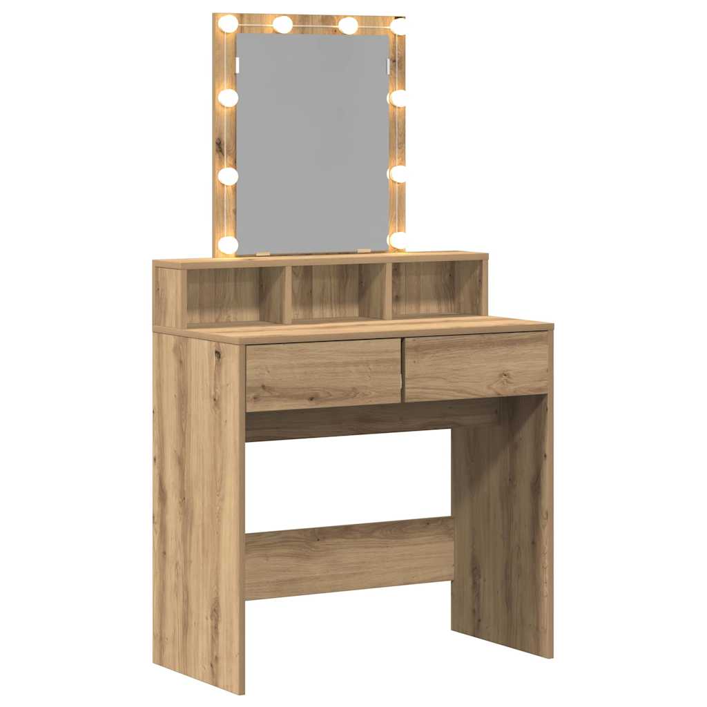 vidaXL Dressing Table Artisan oak 80 x 41 x 144.5 cm Engineered Wood 5