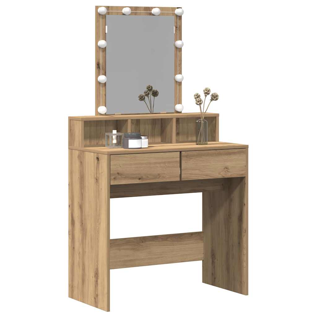 vidaXL Dressing Table Artisan oak 80 x 41 x 144.5 cm Engineered Wood 3