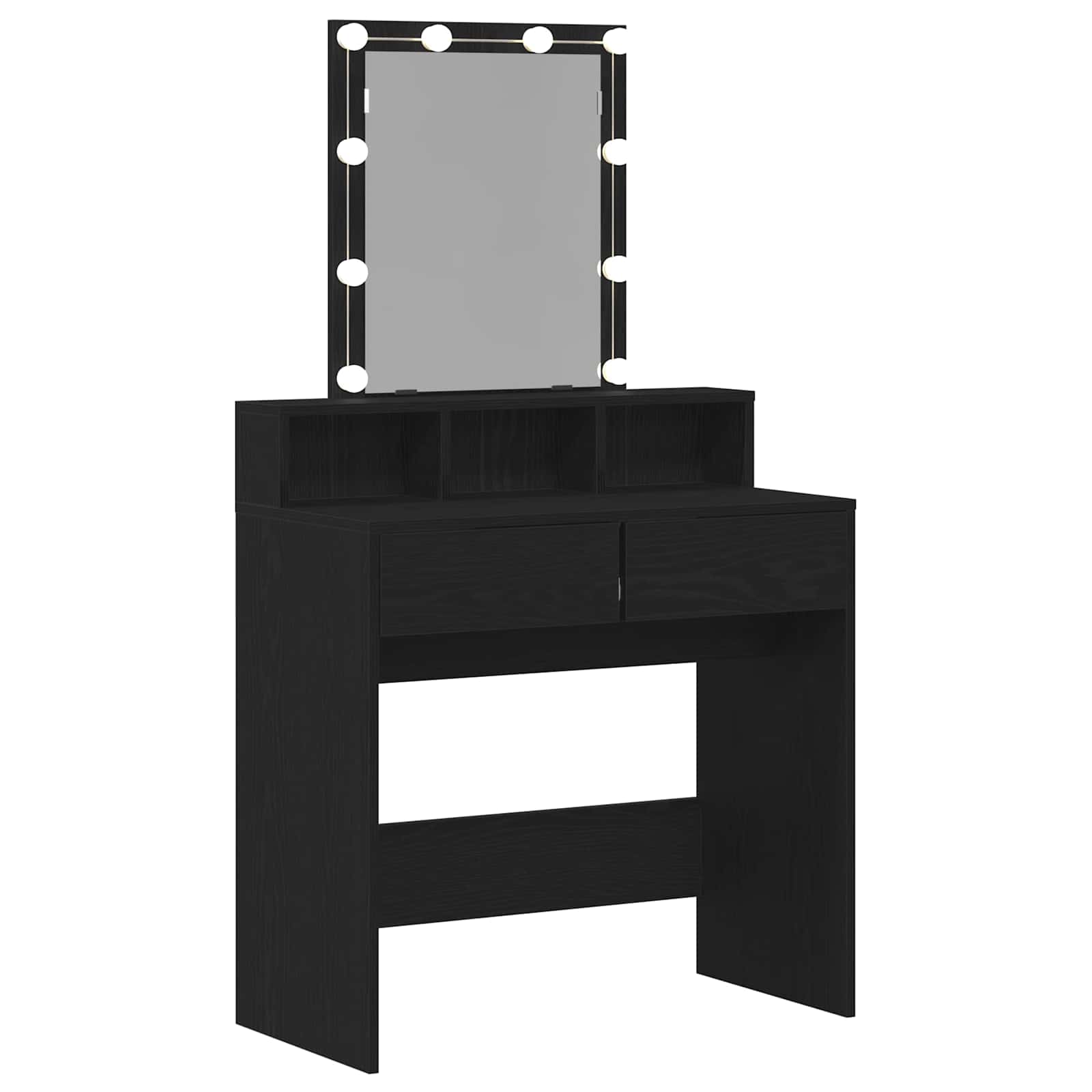 vidaXL Dressing Table Black oak 80 x 41 x 144.5 cm Engineered Wood 5