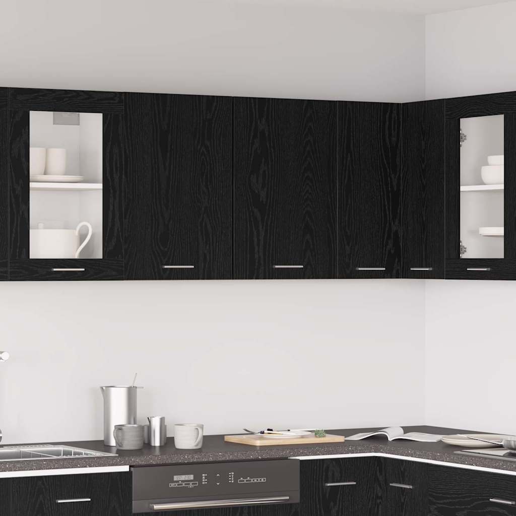 vidaXL Hanging Cabinet Lyon Black Oak 80 x 31 x 60 cm Engineered Wood 1