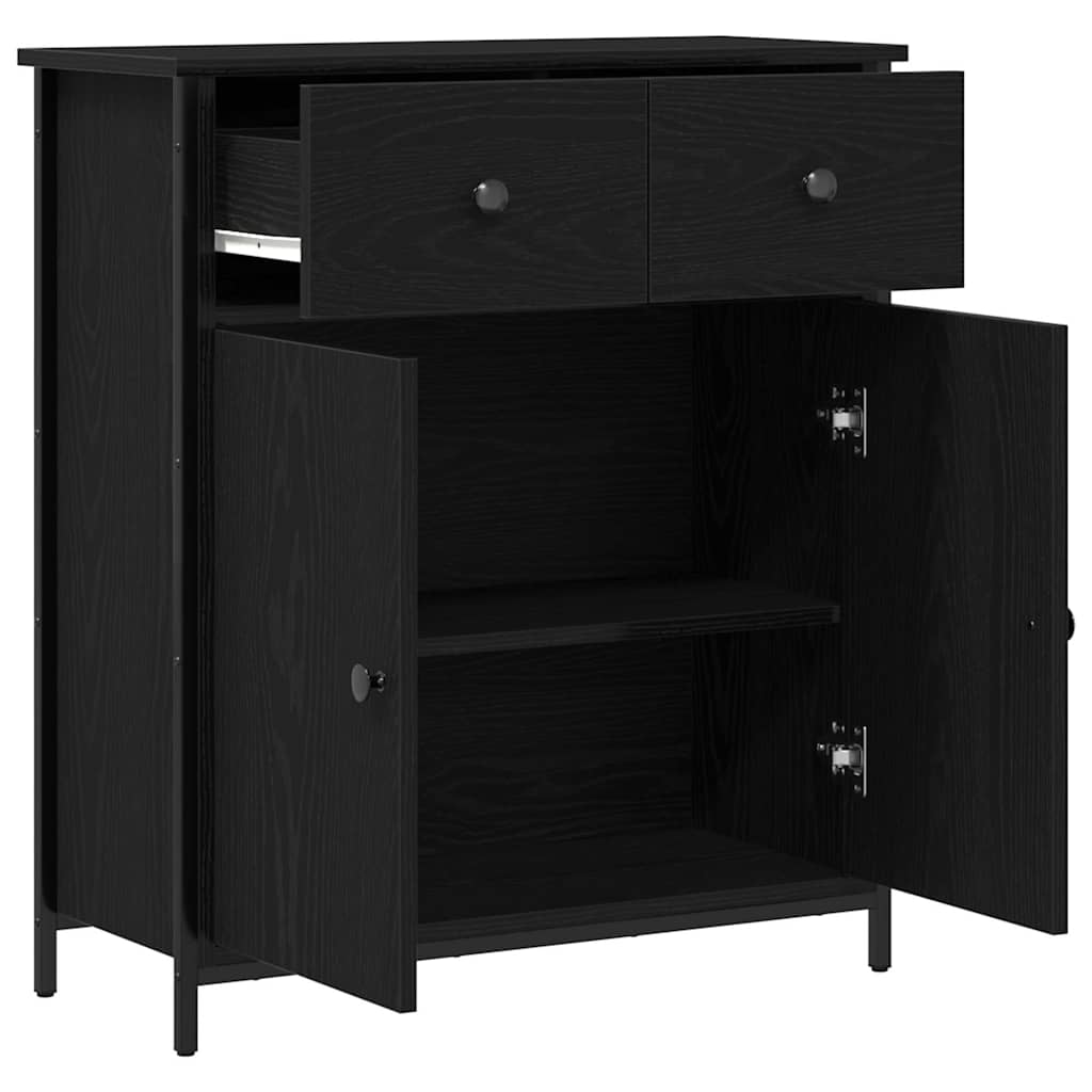 Sideboard 70x30x80 cm Engineered Wood Black oak