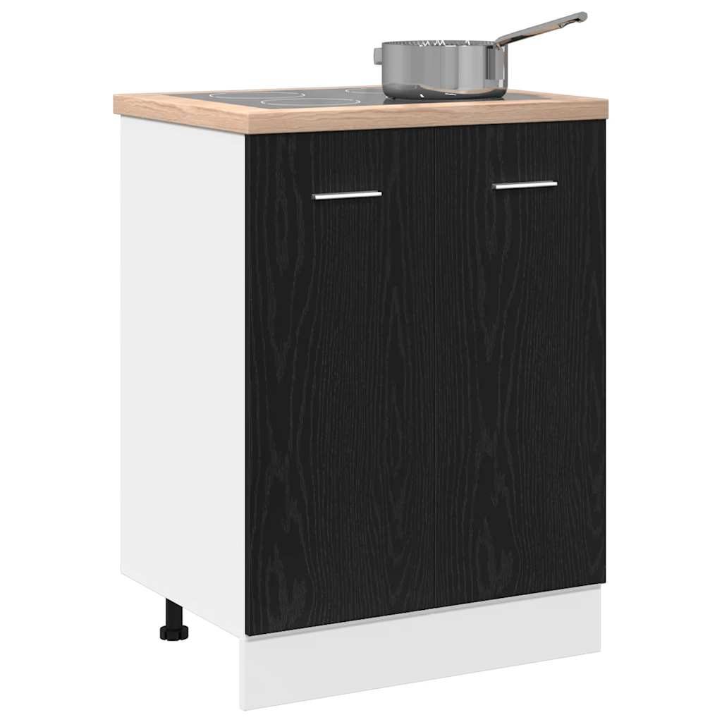 vidaXL Bottom Cabinet Black Oak 60x46x81.5 cm Engineered Wood 4