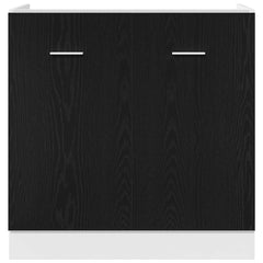 vidaXL Sink Bottom Cabinet Black Oak 80x46x81.5 cm Engineered Wood 6