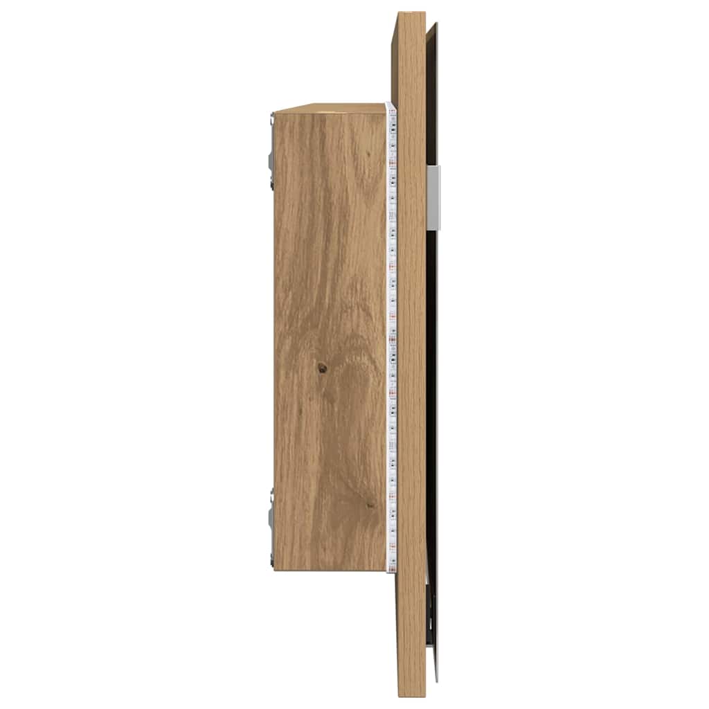 vidaXL Mirror Artisan oak 80 x 37 cm Glass and Engineered Wood 6