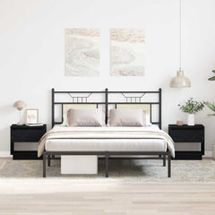 vidaXL Nightstand 2 pcs Black Oak 45 x 34 x 44 cm Engineered Wood 1
