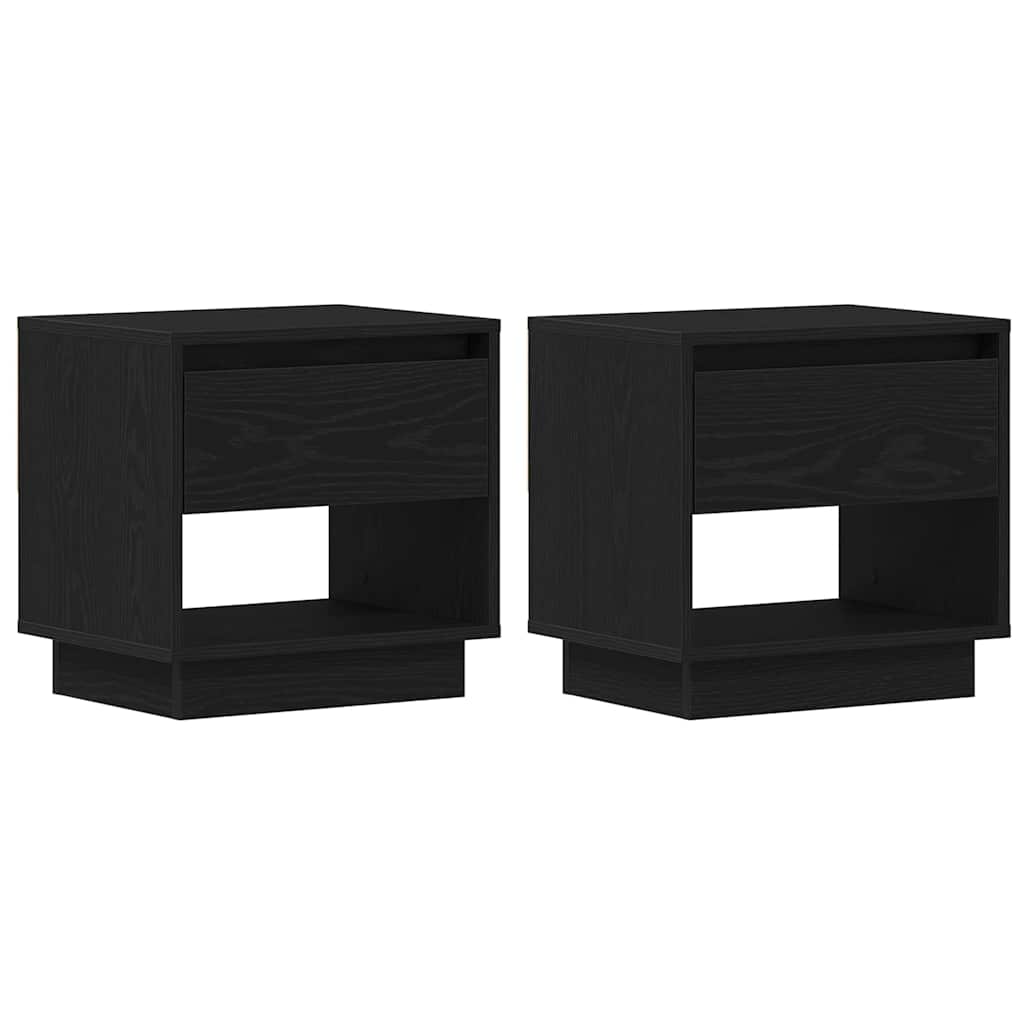 vidaXL Nightstand 2 pcs Black Oak 45 x 34 x 44 cm Engineered Wood 2