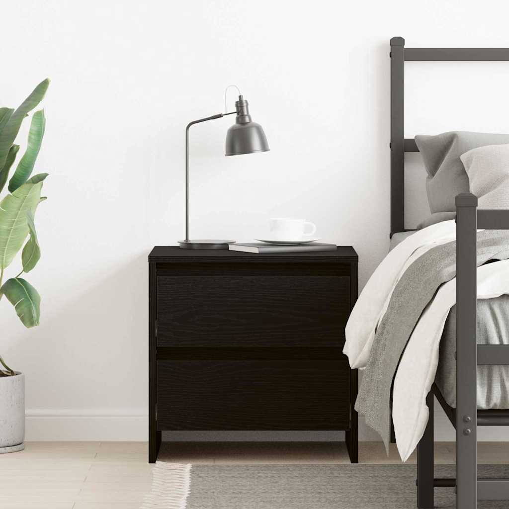vidaXL Bedside Cabinet Black Oak 45 x 34 x 44.5 cm Engineered Wood 4